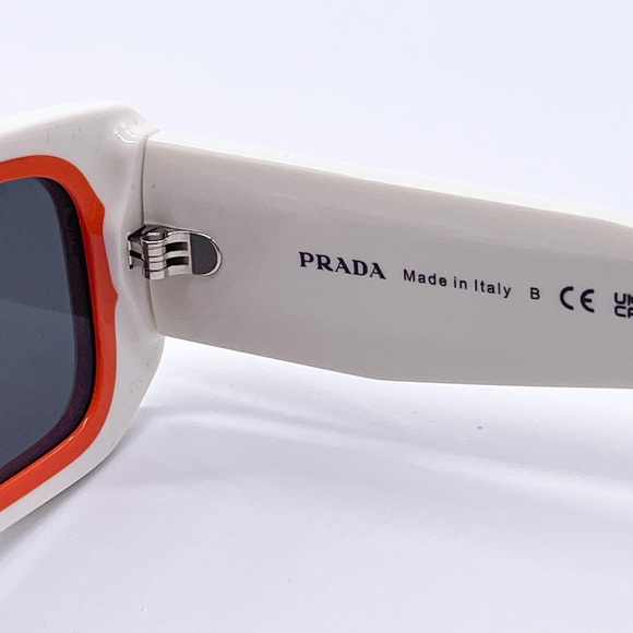 NEW PRADA PR06YS 17M5S0 WHITE ORANGE PRADA SUNGLASSES SPR 06Y 17M5S0 NEW PR06YS - Picture 11 of 12